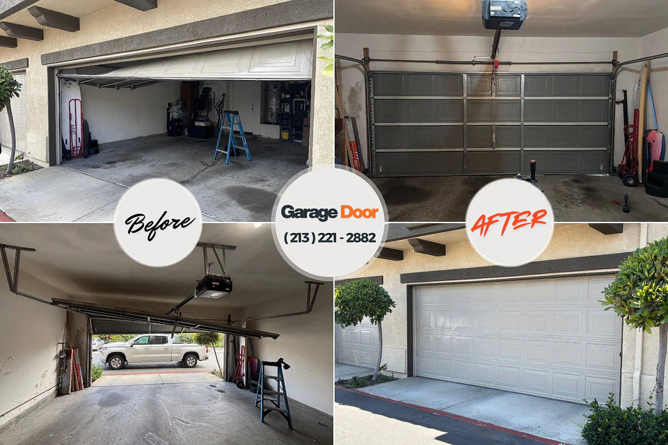 Before and after: garage door opener repair West Brattleboro, VT